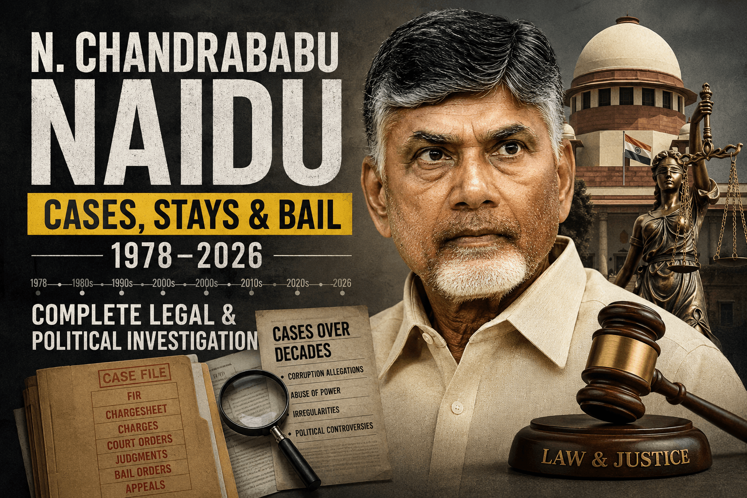 N. Chandrababu Naidu cases, stays and bail legal investigation 1978–2026